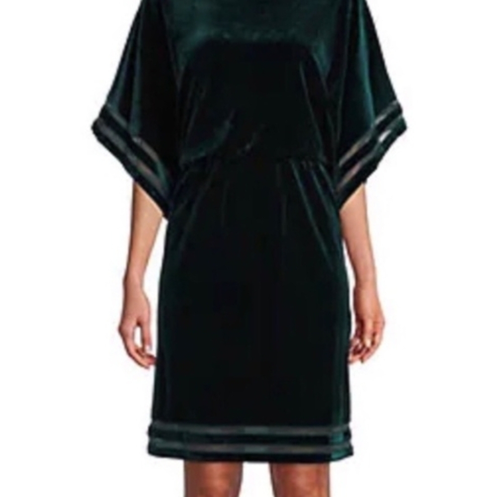 Jessica Howard Dark Green Velvet Midi Dress